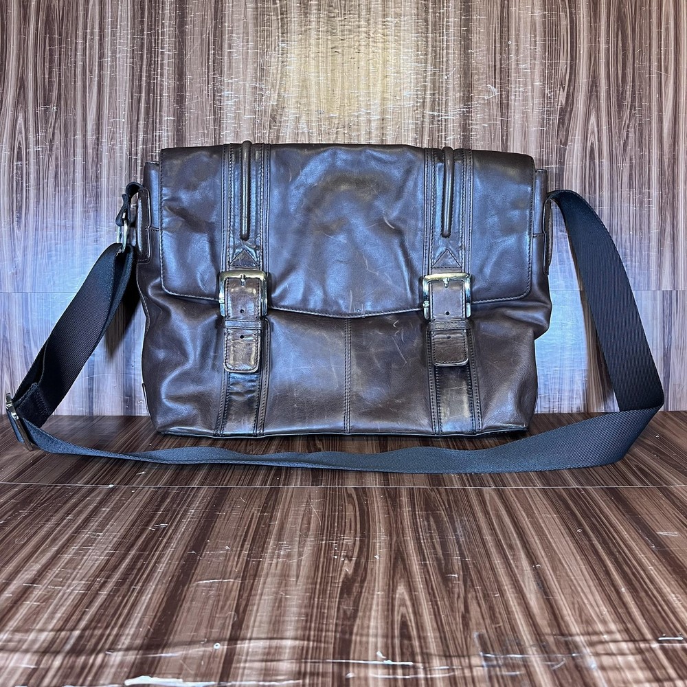Fossil Messenger Bag Mens Leather Crossbody Shoulder Work Laptop Satchel