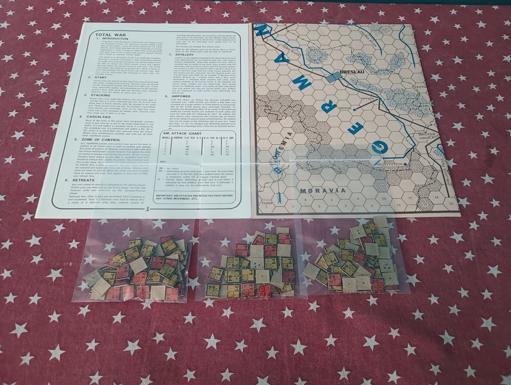Excalibre Games 1978 TOTAL WAR WWII Simulation Game Punched Copy
