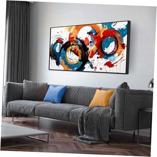 Abstract Wall Art With Black Wood Frames 48L