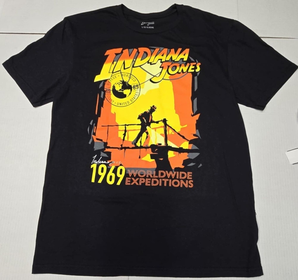Indiana Jones World Wide Expedition 1969 Mens Large Cotton Tee Shirt