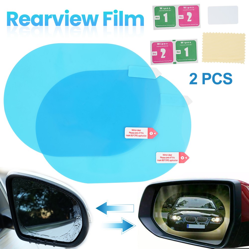 Car Anti-FogUniversal Film Anti-Glare View Mirror Protector Waterproof 2 Pcs