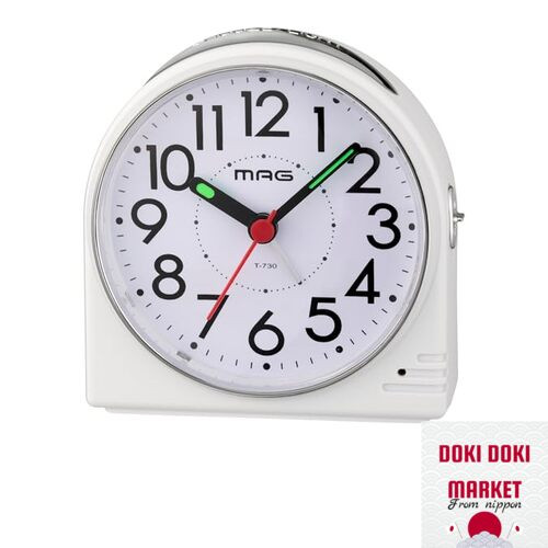 MAG Mag Analog Alarm Clock Small Quiet Sweep Continuous Sweep Easy-to-Read  