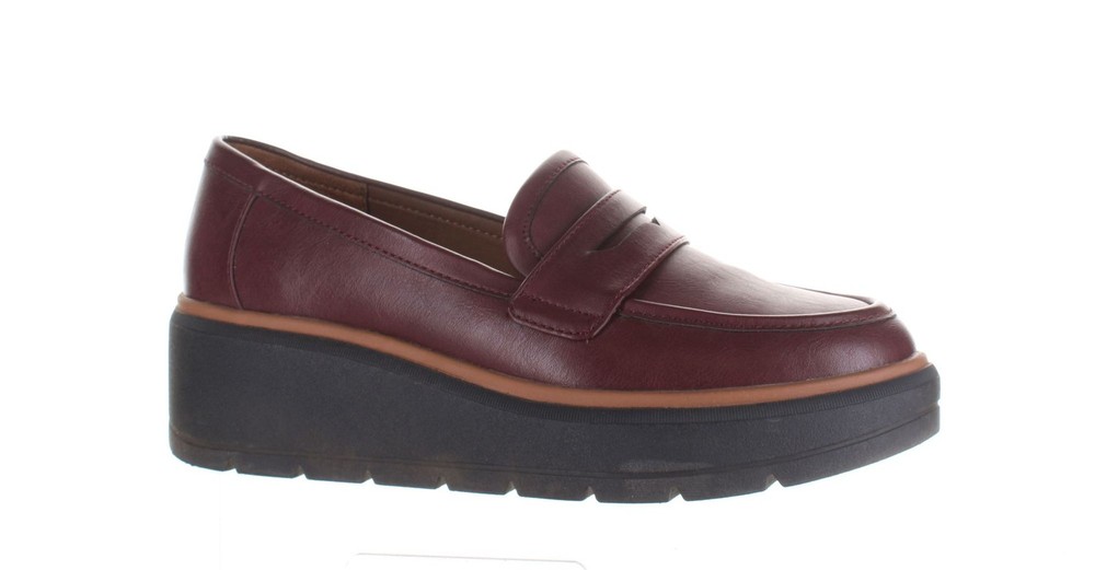 Dr Scholls Womens Nice Day Burgundy Heels Size 8.5 7778101