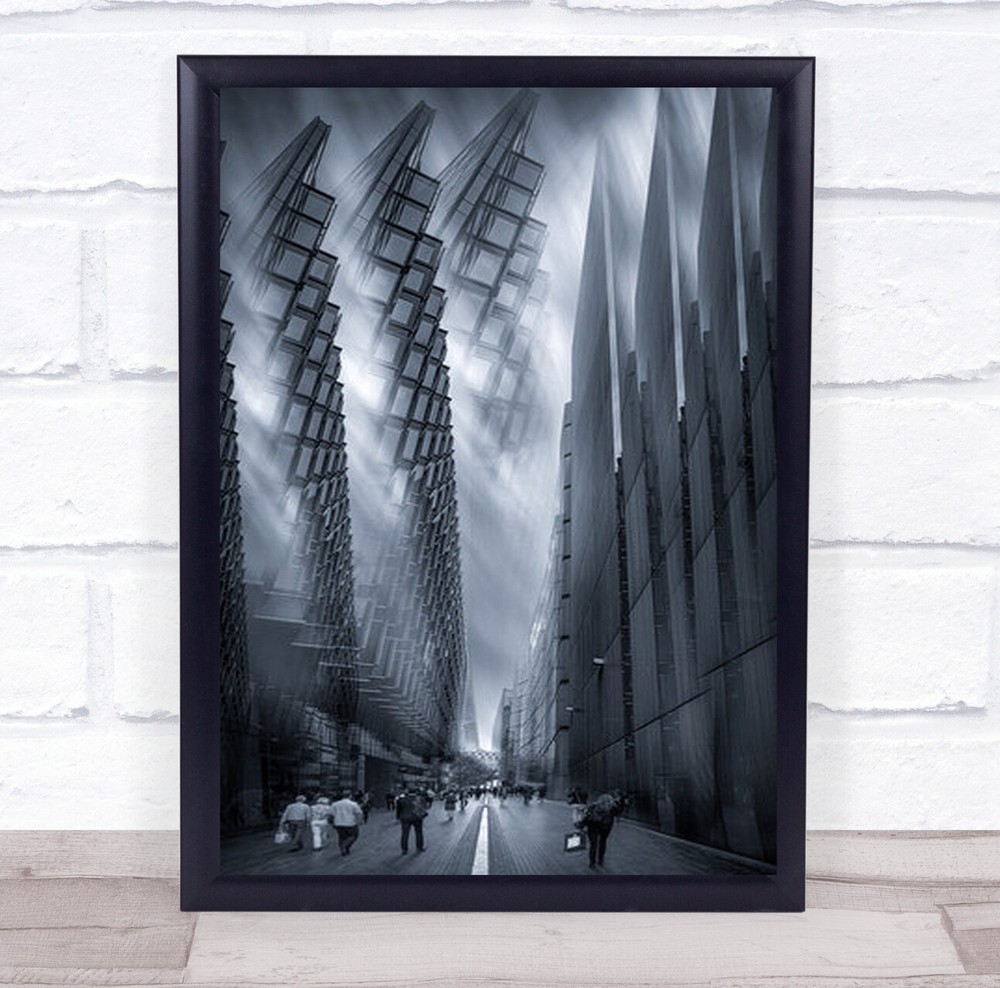 Architecture In London Street Toned Uk Creative Edit Trio Wall Art Print