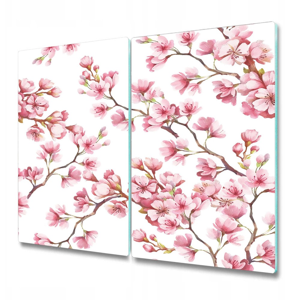 Glass Worktop Saver Kitchen Watercolour floral Flower Blush Pink flowers 2x30x52