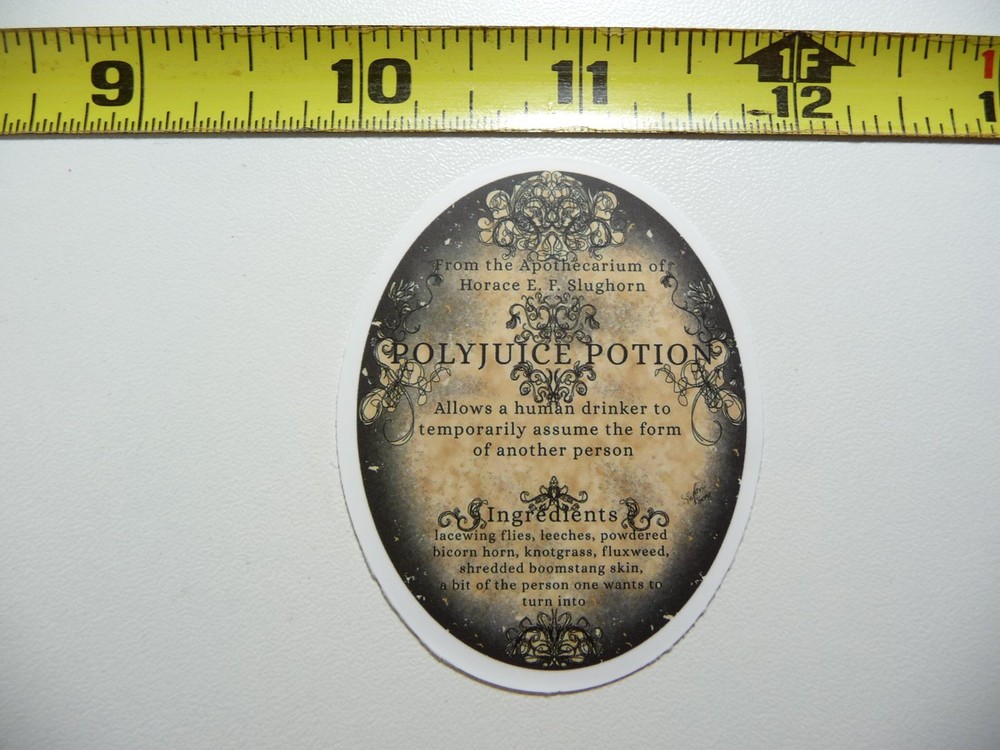 POLYJUICE POTION LEECHES HORN DECAL STICKER WITCHCRAFT POTION SPELL WITCH GOTH