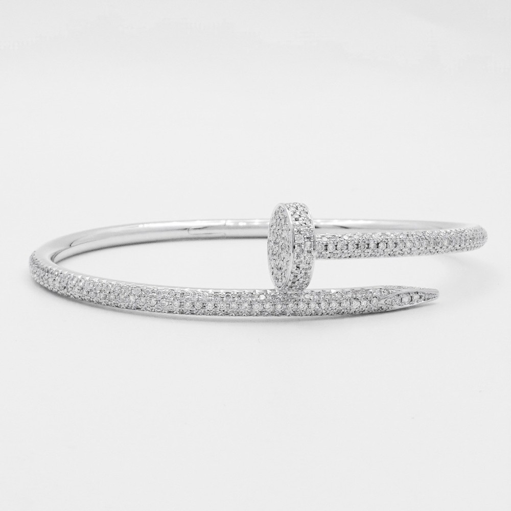 Cartier Juste un Clou 18K White Gold Diamond Bracelet Size 18 for Men