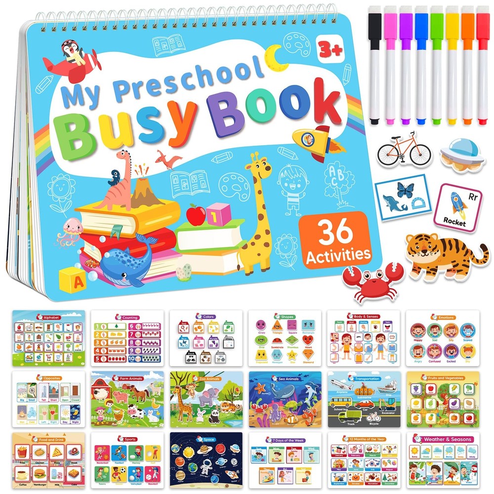 Toddler Busy Book Preschool Learning Activities, Montessori Educational Toys