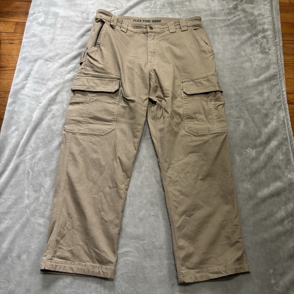 Duluth Trading Men's Flex Fire Hose Pants Cargo Pockets Relaxed Fit Sz 38x30