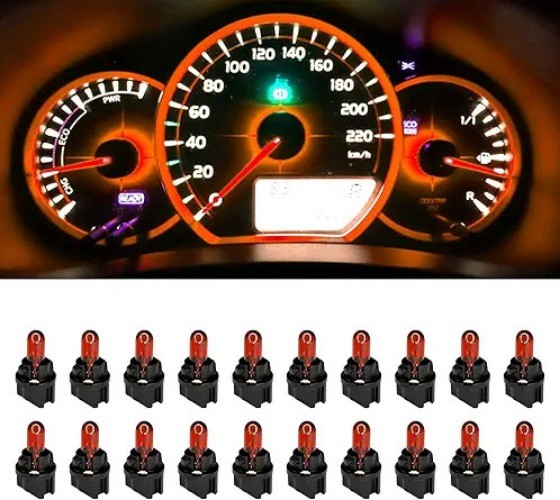 20PCS T5 17 57 86 Halogen Instrument Cluster Bulbs Kits, 12V Dash Color: Amber