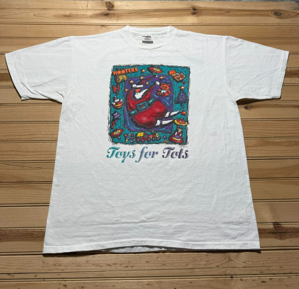 Vintage 90s 1996 Toys for Tots Hooters Pepsi Heineken Sysco WEBN Logo Shirt - XL