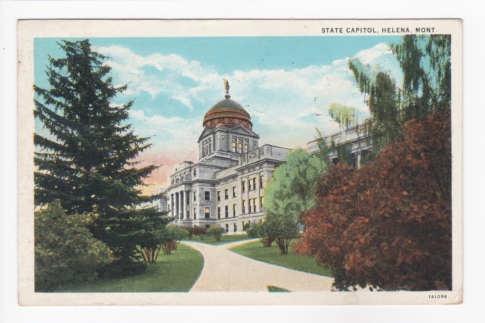 State Capitol Helena Montana White Border Postcard