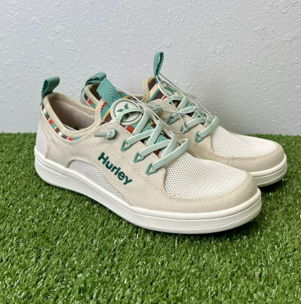 Hurley Castaic Lace Up Shoes Womens 6.5 Beige Lightweight Classic Sneakers