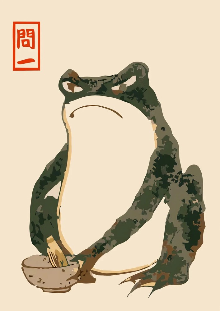 Frog Matsumoto Hoji Japanese Japan Vintage Historical Wall Art Poster Print