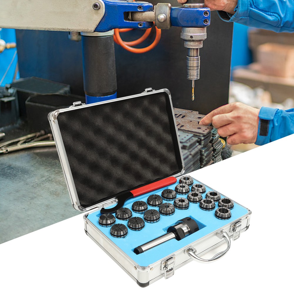 ER32 Collet 18Pc/Set Shank Chuck Tools+Box Fit Milling Machine/Lathe/Drilling