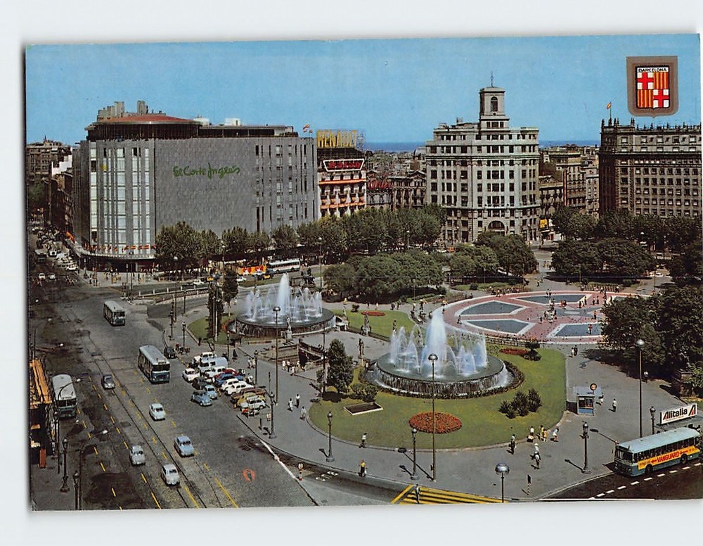 Postcard Catalonian Square Barcelona Spain