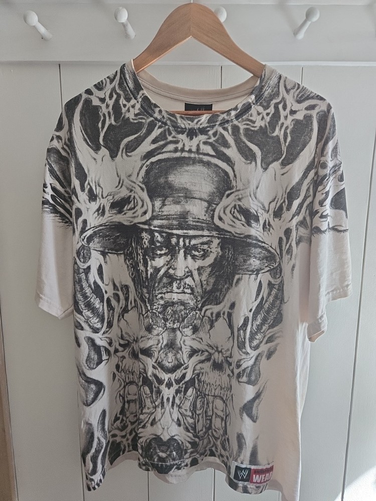 2007 Rare WWE Undertaker Shirt World Wrestling Double Sided Over print Size XL