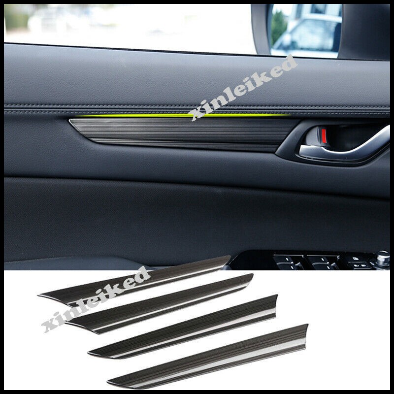 For Mazda CX-5 2017-2025 Black titanium Inner Door Panel Strip Cover decor Trim