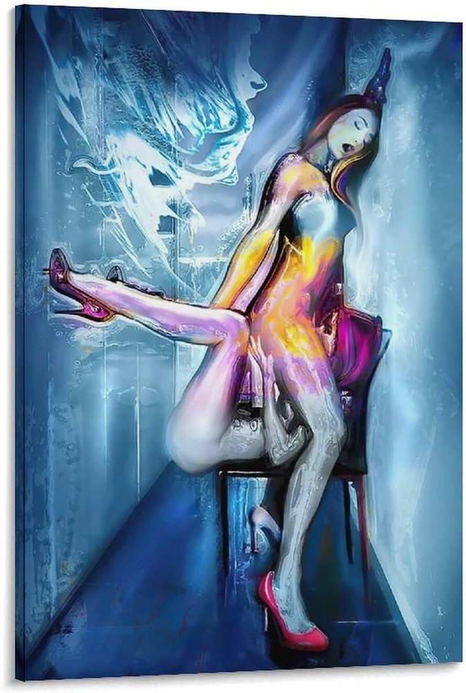 Abstract Lesbian Art Poster - Sensual Nude Wall Canvas Art  -image