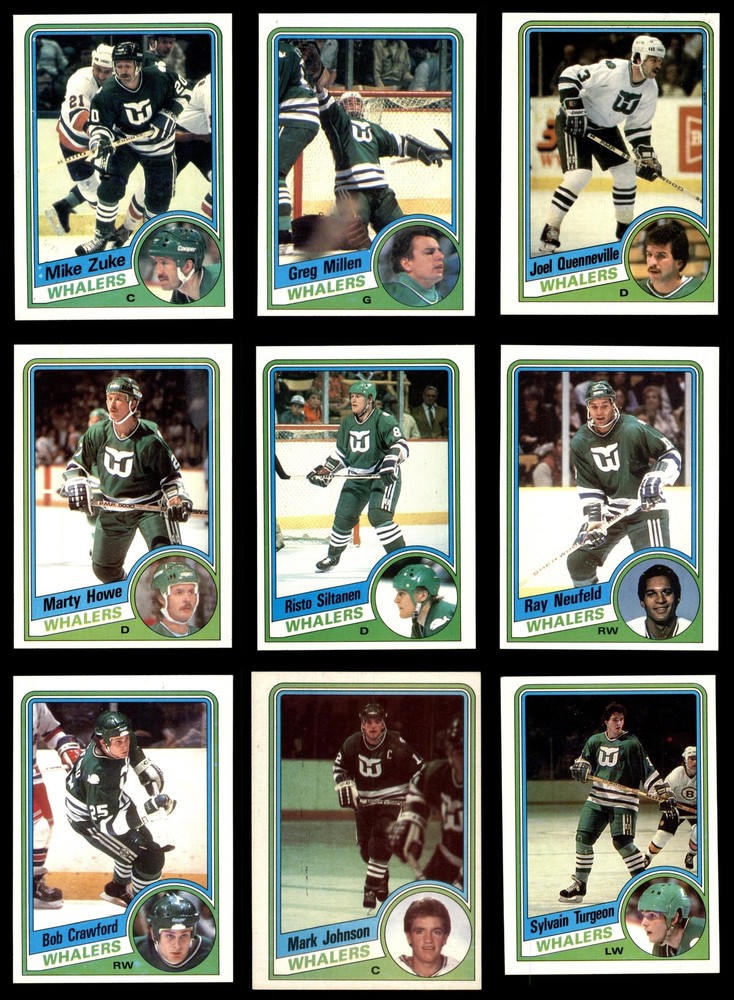 1984-85 Topps Whalers Almost Complete Team Set 8 - NM/MT 6360217 (9 / 11 cards)