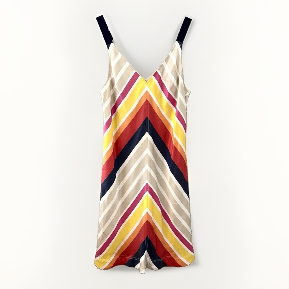 Trina Turk Cayson Dress Chevron Print Size Large