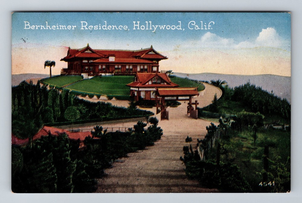 Hollywood CA-California Bernheimer Residence Vintage Postcard