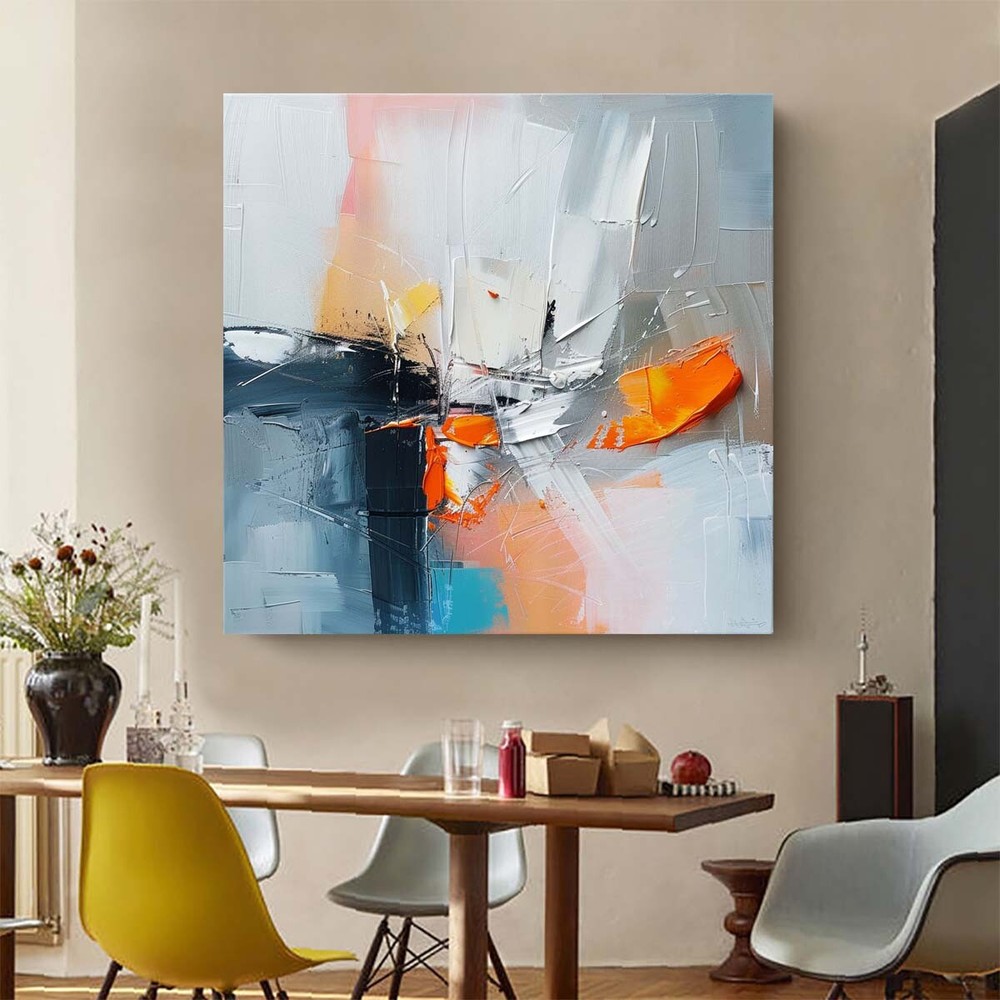 Abstract Wall Art Paintings On Canvas Art Original Painting Wall Decor Orange