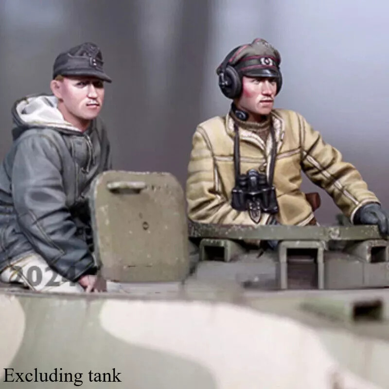 1/35 Resin Figure Model Kit Panzer Crew Set 2 Figures Unassembled Unpainted