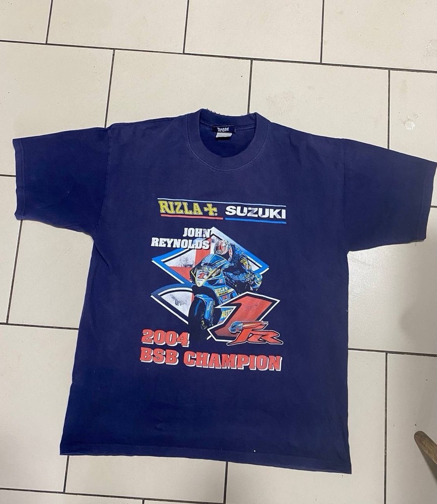 Suzuki Rizla Vintage Racing T-Shirt Size M Blue British Team 2004