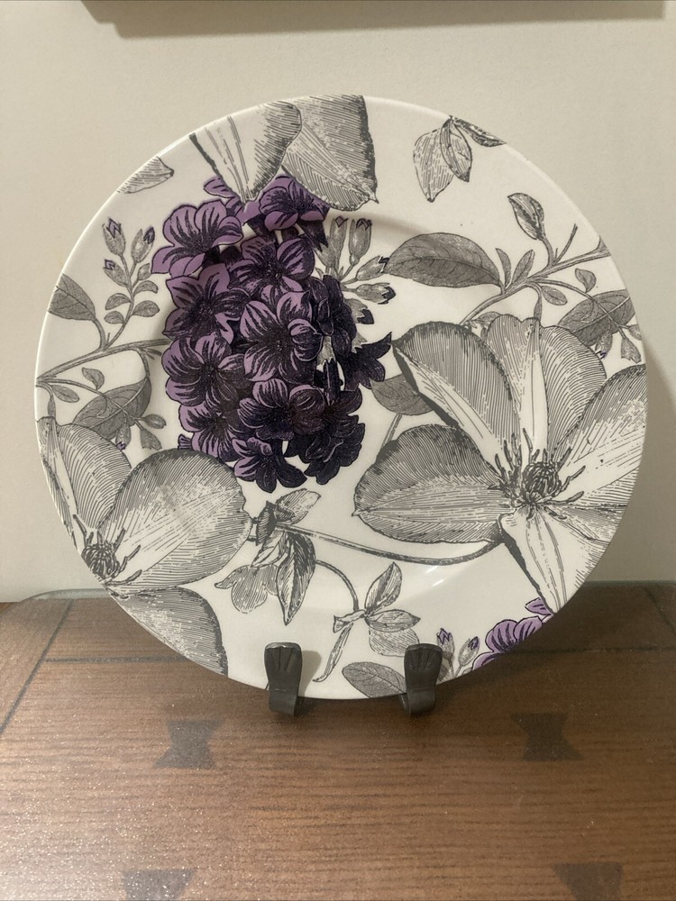 Andrew Tanner England - Clematis Purple - Round Platter Chop Plate