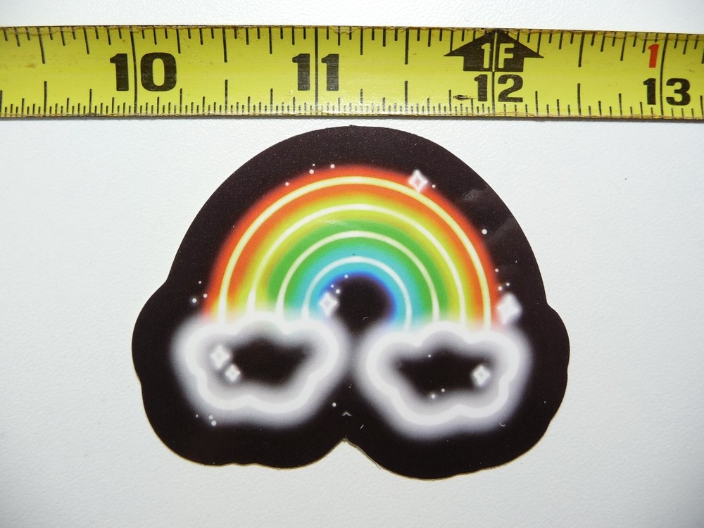Colorful Neon Clouds & Rainbow Sticker Decal for Fun Celebrations