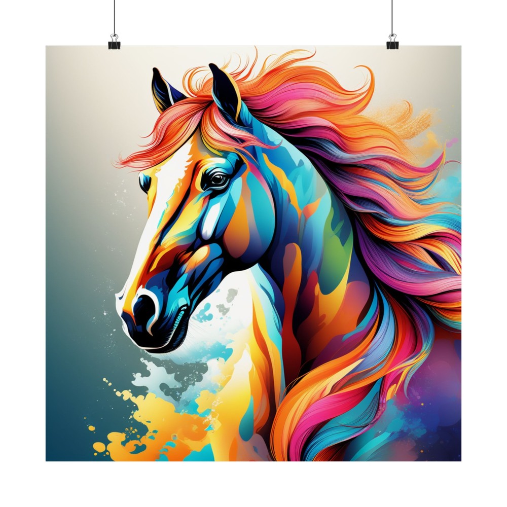 Abstract Horse Art 12 Matte Vertical Wall Posters  -image