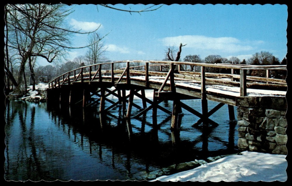 Old North Bridge Concord Massachusetts Minutemen Heritage Postcard 1971 Dexter