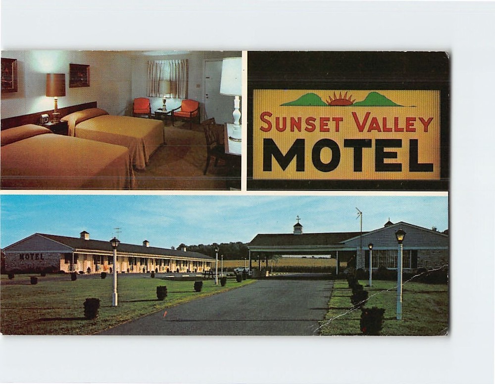 Postcard Sunset Valley Motel Lancaster Pennsylvania USA
