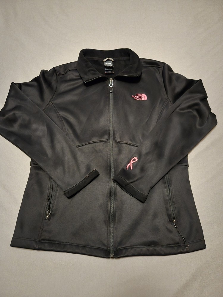 The North Face Jacket Womens Large Gray Apex Bionic Softshell Pink Ribbon