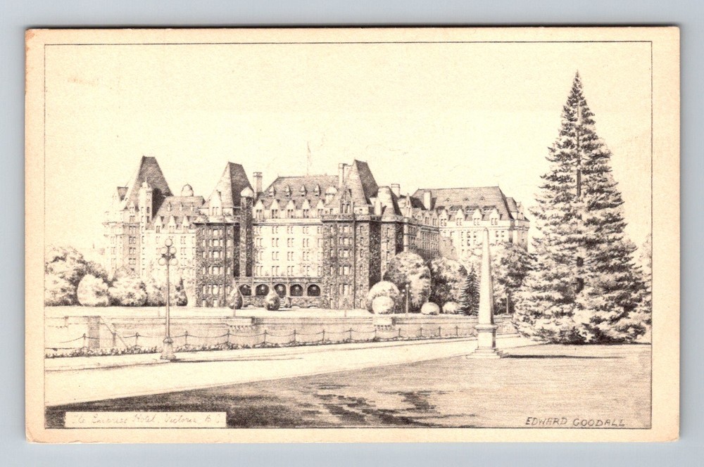 Canada- Victoria B.C. The Empress Hotel Postal Old Card View PC Vintage Postcard