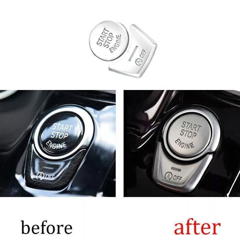 Car One-Click Startup Button Cover Trim Matte Silver 11-17 Fit For BMW 5 Series
