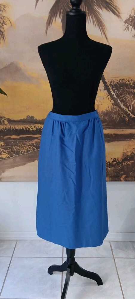 Vintage Royal Blue Pendleton Virgin Wool Skirt Size 10 USA Lined, Pockets