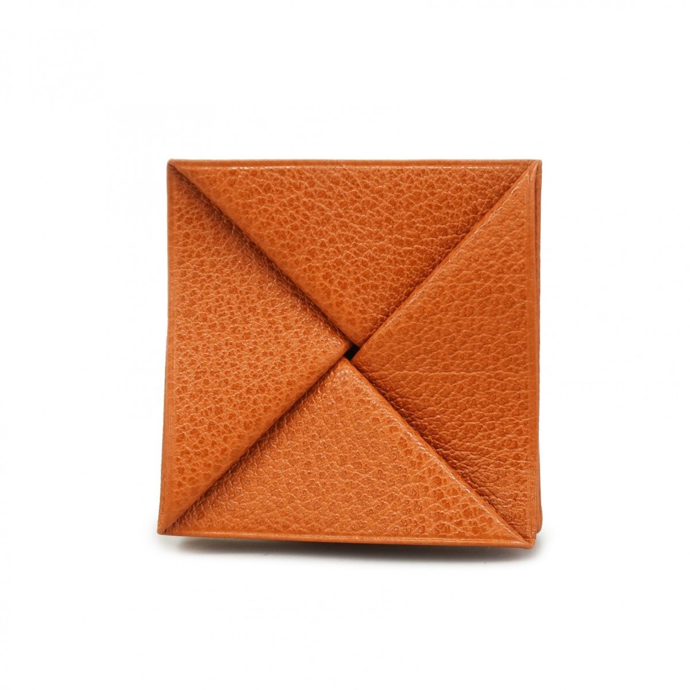 Hermes Zulu Chevre Natural Coin Case Double Engraved Unisex 5Bc2196