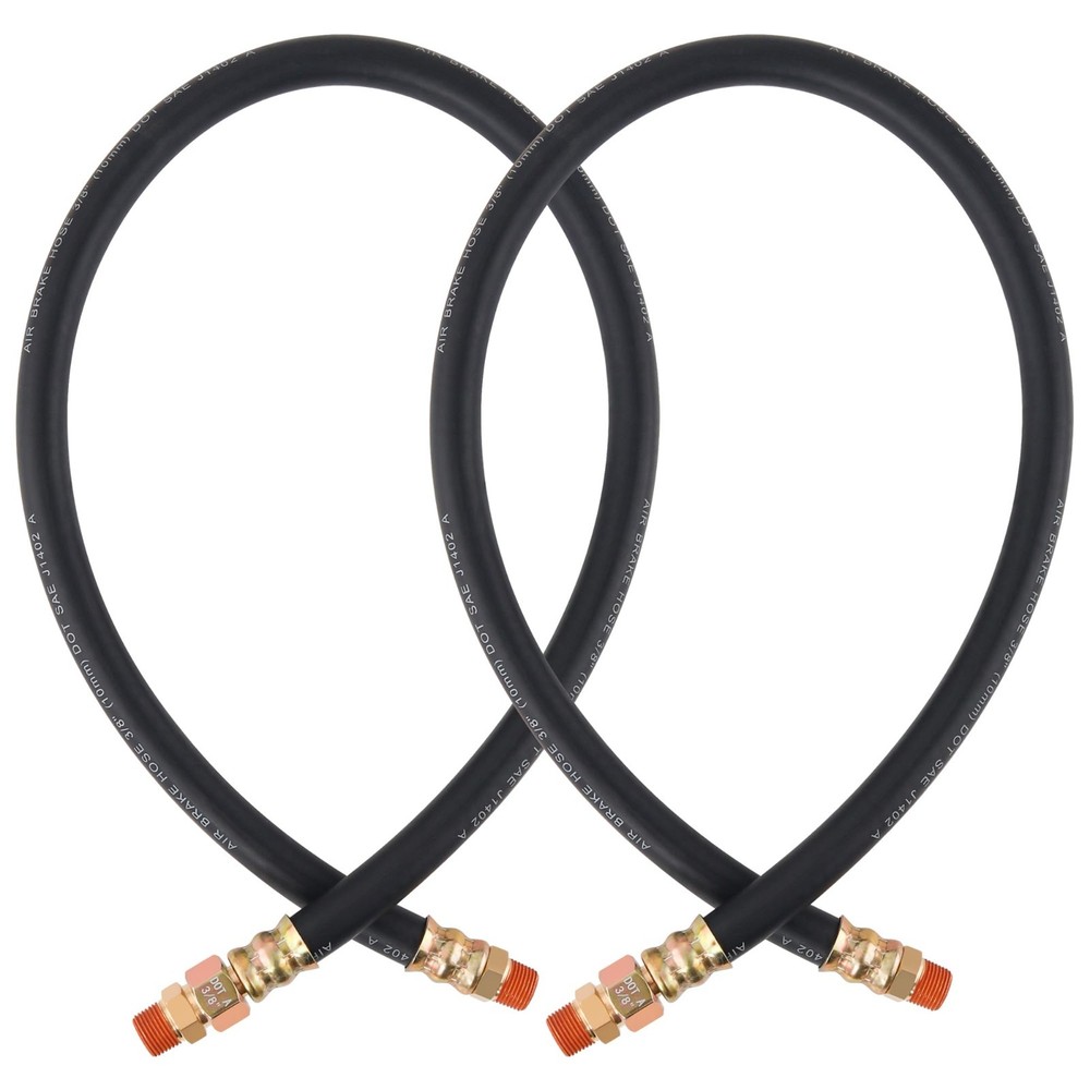 2 PCS 36 inch 3/8 Air Brake Chamber Hose SAE J1402 for Semi Truck Trailer