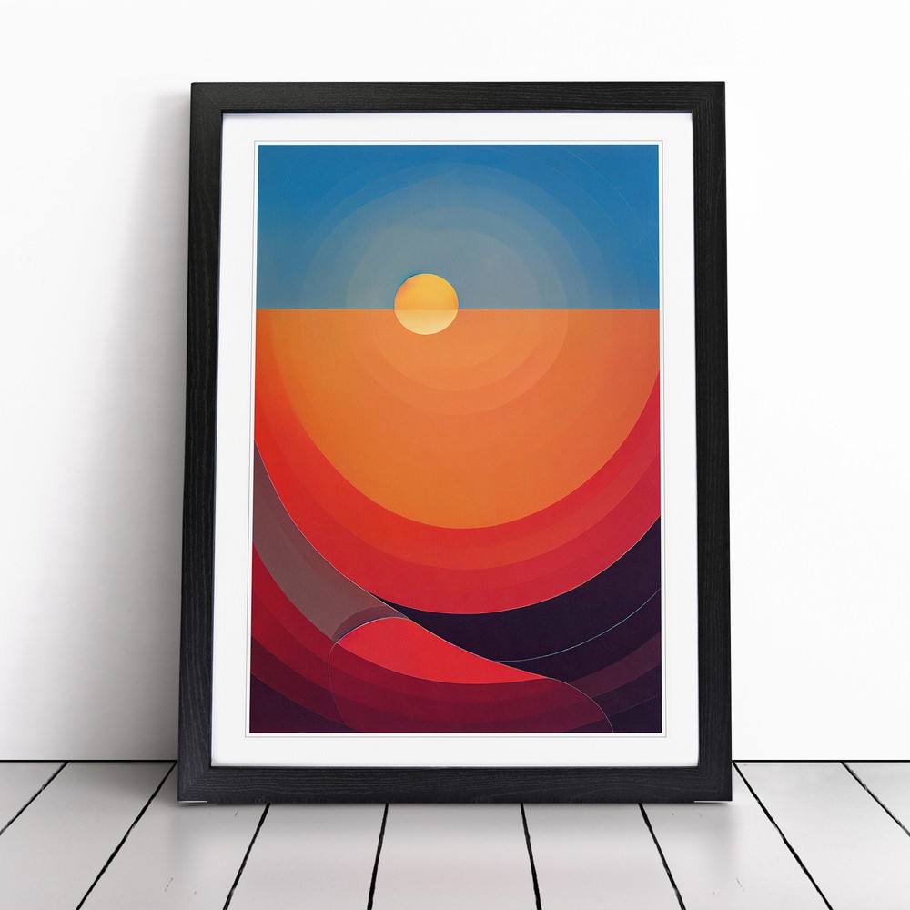 Enlightened Abstract Sunset Wall Art Print Framed Canvas Picture Poster Decor