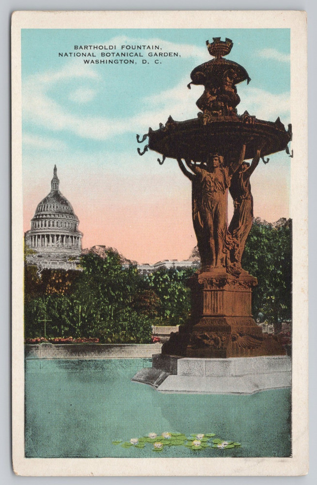 Bartholdi Fountain National Botanical Garden Washington DC Postcard