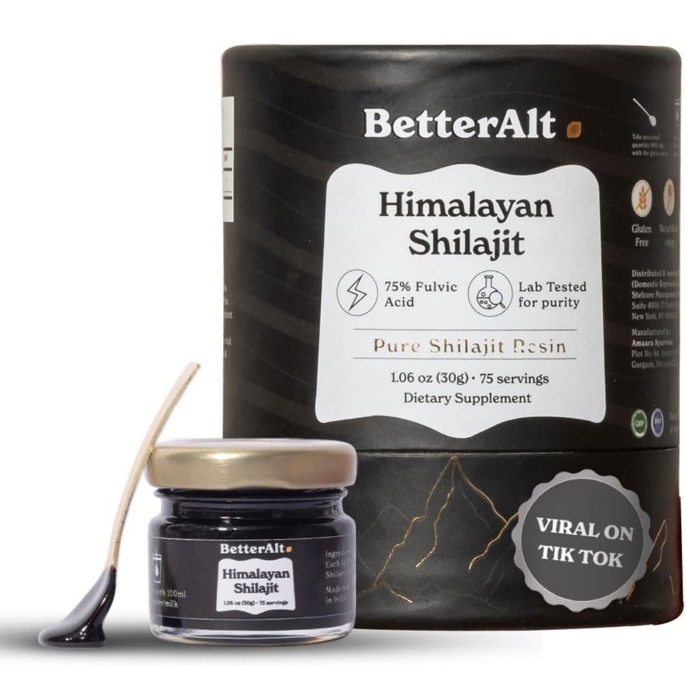 BetterAlt Himalayan Shilajit,Soft Resin,Organic,Extremely Potent,Fulvic Acid