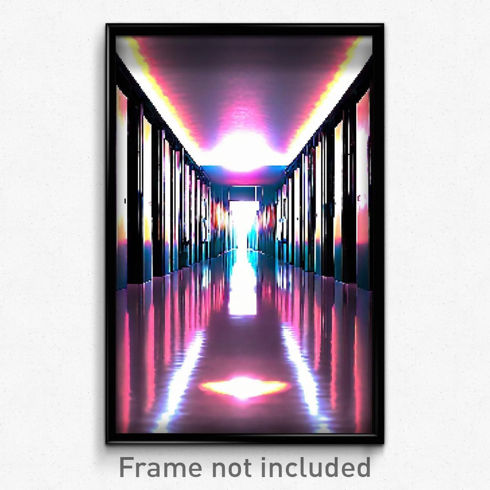 8-Bit Psychedelic Pixel Art Poster - Glossy Trippy Gamer Print