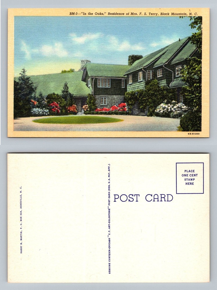 Black Mountain, NC-North Carolina Oaks Residence Mrs F S Terry, Vintage Postcard