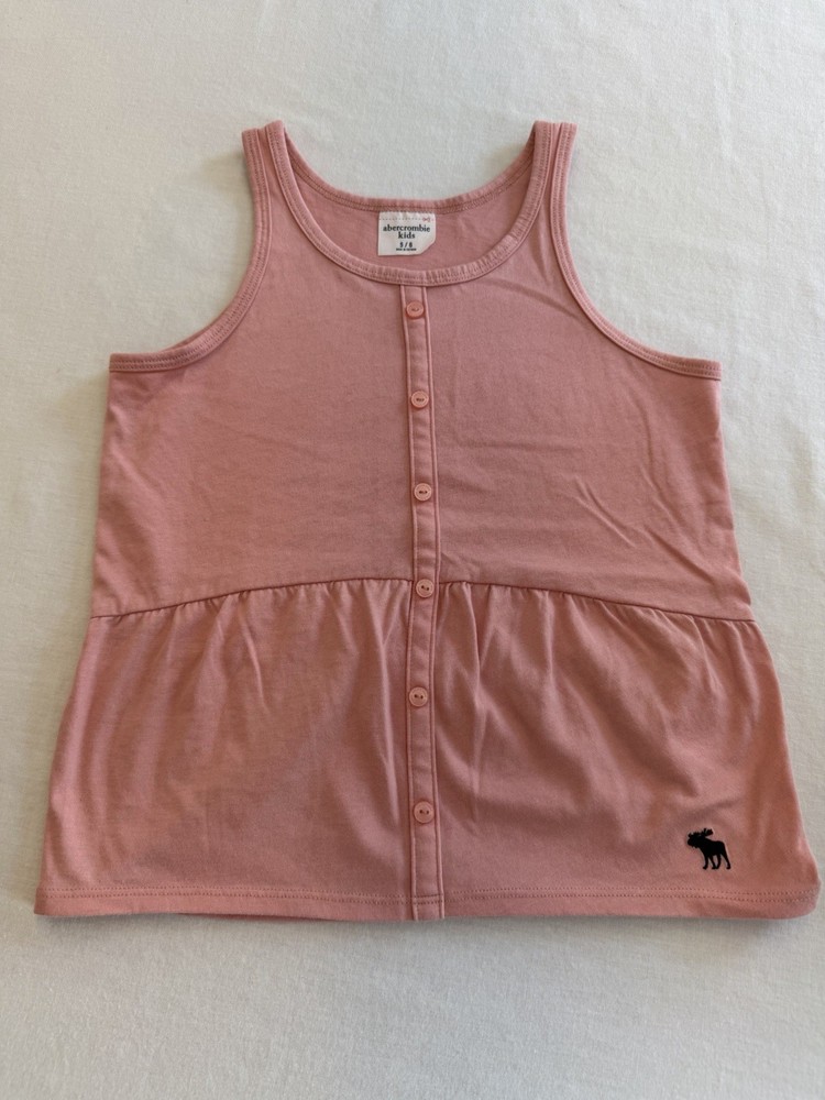 Abercrombie Girls Pink Button Tank Top Size 5/6