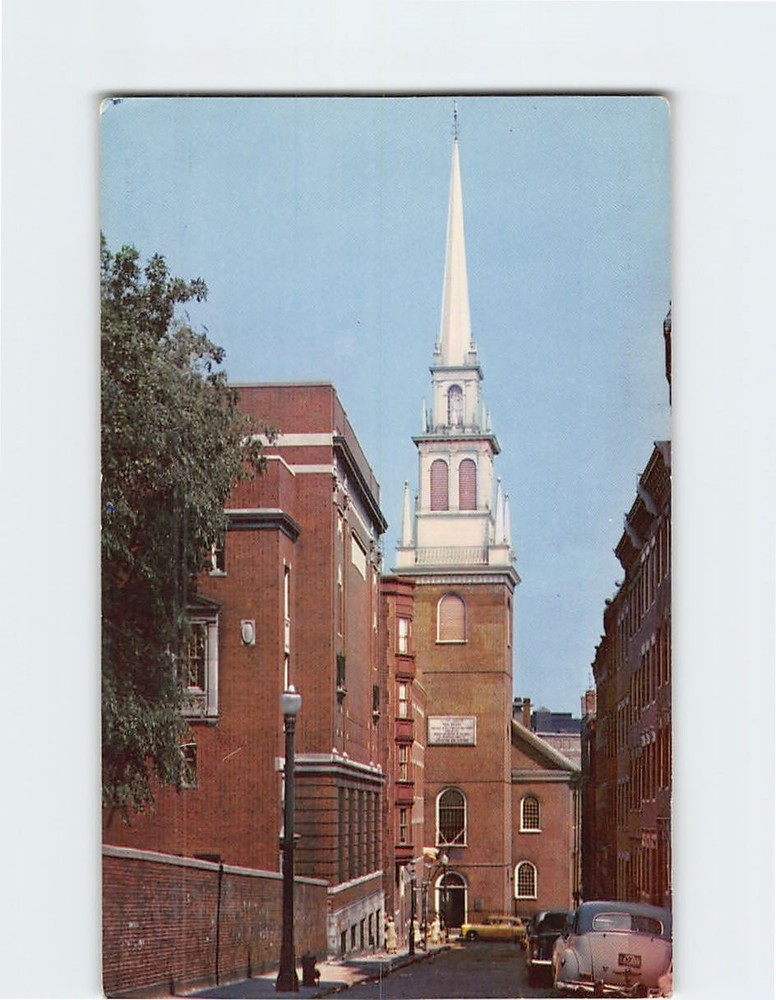 Postcard Old North Church Salem Street Boston Massachusetts USA