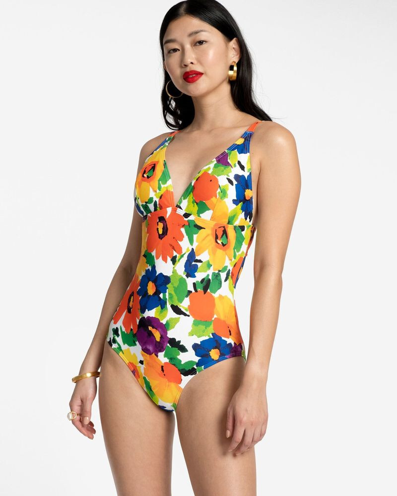 FRANCES VALENTINE Reese One Piece Swimsuit Floral Explosion Size XS MSRP$238.00