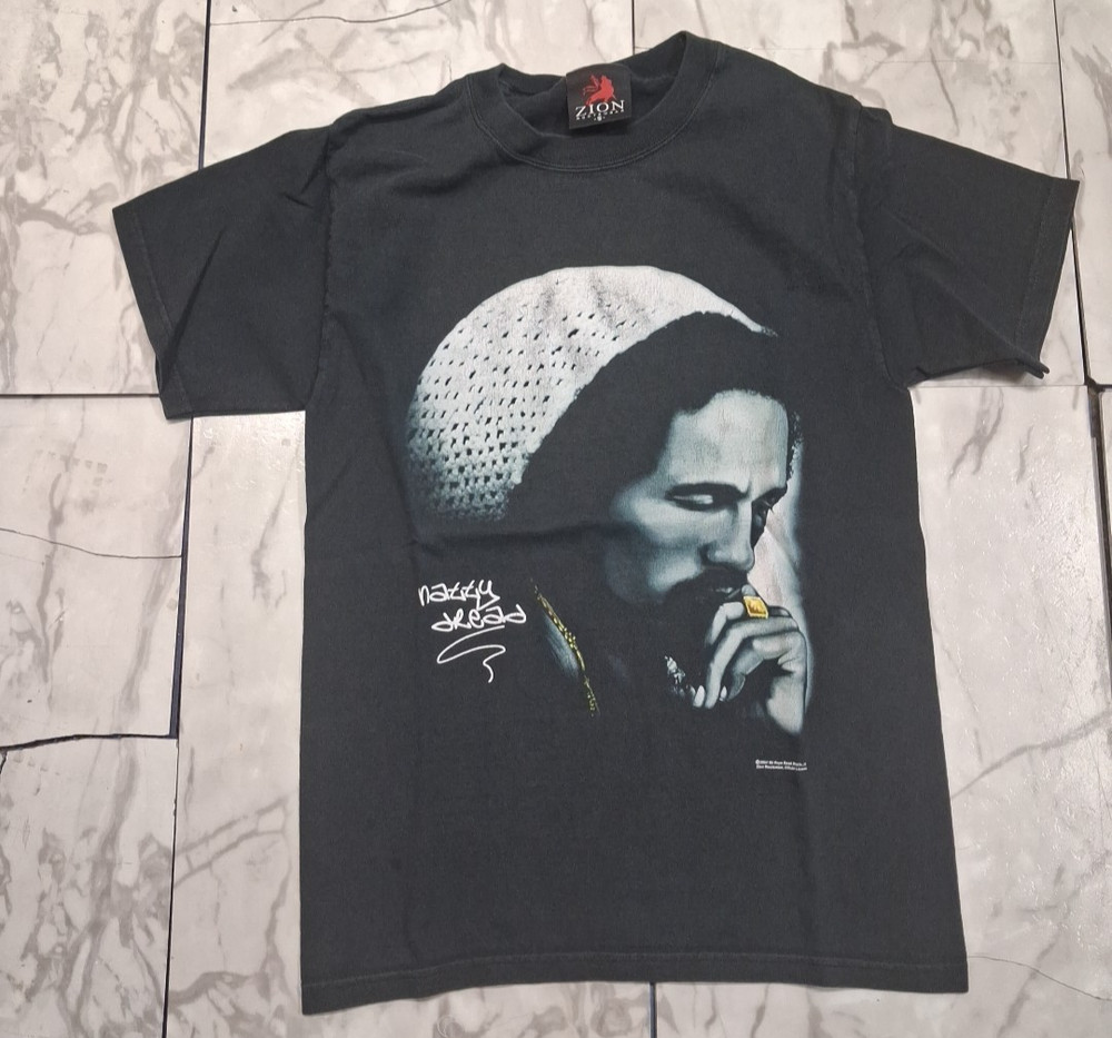 Vintage Zion Bob Marley Natty Dread 2004 T-Shirt Small Black Reggae