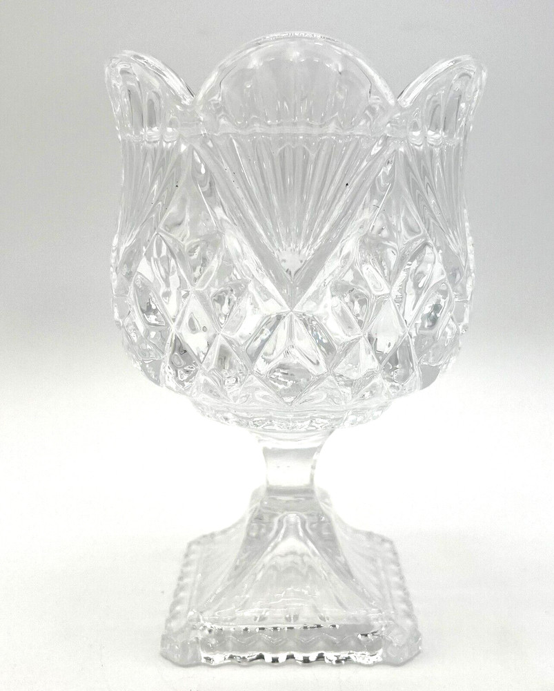 Shannon Designs of Ireland 24% Lead Crystal Pedestal Tulip Vase Candy Bowl 7